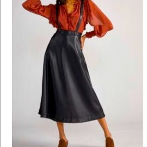 Anthropologie size 6 Faux leather skirt with straps